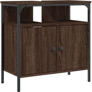 vidaXL - Wastafelkast - 60x30x60 - cm - bewerkt - hout - bruin - eikenkleurig