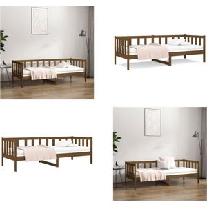 vidaXL Slaapbank 90x190 cm massief grenenhout honingbruin - Slaapbank - Slaapbanken - Bedbank - Bed