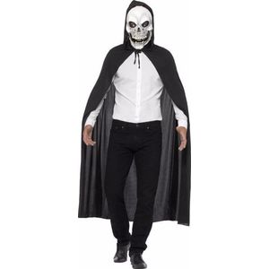 Halloween cape met schedel masker - horror verkleedset
