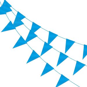 LUQ – Luxe Blauwe Slingers – Vlaggenlijn 10 Meter - Verjaardag Slinger Versiering Feestversiering Vlaggen Decoratie Blauw
