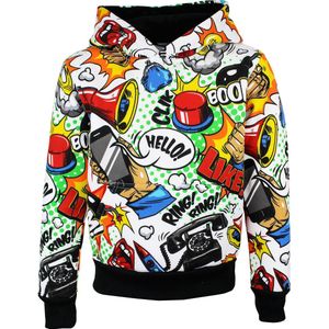 S&C Hoodie Funcool Kids & Kind Jongens Blauw, Zwart, Wit, Geel, Rood - Maat: 110/116