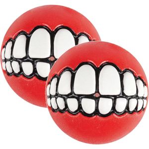 Rogz Grinz Treat Ball Medium - Hondenspeelgoed - 2 x Rood M