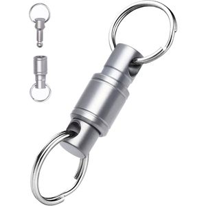 Titanium Afneembare Sleutelhanger - Auto Deelbare Sleutelhouder voor Volwassenen - Quick Release Keychain met Karabijnhaak, Musketonhaak & Titanium Sleutelringen - Autosleutel voor Vrouwen, Mannen - Karabijnsluiting Sleutel hanger - Auto Accessoires