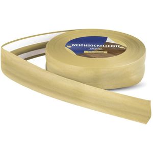 DQ-PP ZACHTE PLINT, 75 m (3x25m), Kiefer, 32 x 23 mm, PVC, zelfklevend, knikhoek plinten rubberen strip plint hoekprofiel afsluitstrip vloerlijst