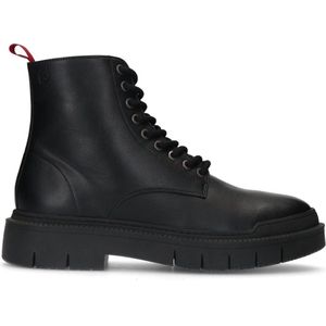 Sacha - Heren - Zwarte leren veterboots - Maat 40