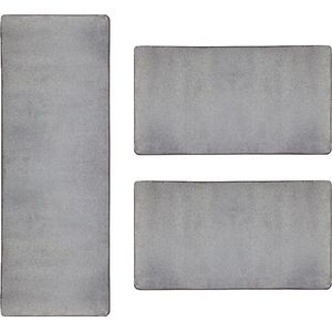 Karat Slaapkamen vloerkleed - Sundae - Zilver - 1 Loper 80 x 300 cm + 2 Loper 80 x 150 cm
