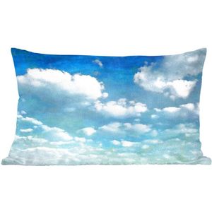 Sierkussens - Kussen - Met waterverf geschilderde wolkenlucht - 50x30 cm - Kussen van katoen