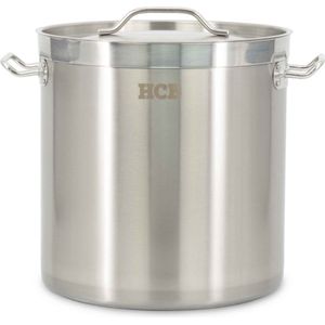 HCB�® - Professionele Kookpan - Inductie - Gas - Electrisch - 21 liter - Grote RVS / INOX pan - Soeppan - Horeca pannen - 30.5x30.5x31.5 cm (BxDxH) - 10 kg - 8676