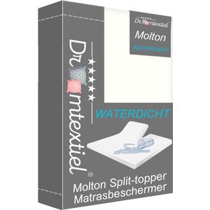 Droomtextiel Waterdichte Splittopper Molton Hoeslaken Matrasbeschermer - 160x220 cm - Hoogwaardige Kwaliteit - Incontinentie Molton