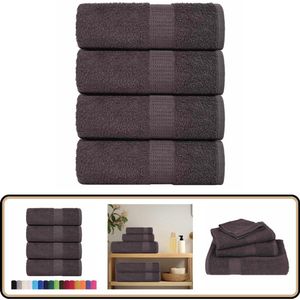 vidaXL Zeepdoekjes 4 stuks - 100% katoen - Antraciet Zeepdoekjes - Washcloths - Handdoekjes - Keukenhandschoenen - Microfiber Doekjes