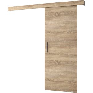 InspireMe - Schuifdeursysteem met rail - 90x204cm - AGRA I - Sonoma Eik + Zwart Handvat