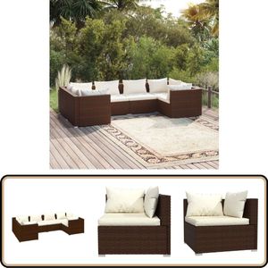 vidaXL 6-delige Loungeset met kussens - bruin Tuinmeubels - Lounge Set - Outdoor Furniture - Buitendecoratie - Veranda