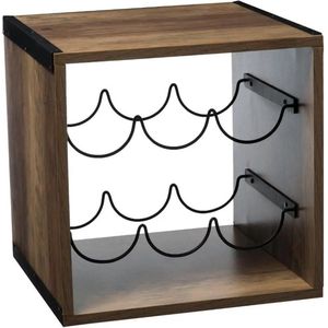 Houten Flessenrek/Wijnrek Voor 6 Flessen 31 X 31 X 31 cm