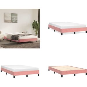 vidaXL Bedframe fluweel roze 120x200 cm - Bedframe - Bedframes - Slaapmeubel - Bedbodem