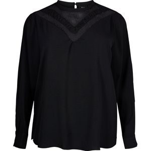 ZIZZI VKAMMA, L/S, BLOUSE Dames Blouse - Black - Maat L (50-52)