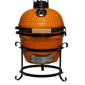 Patton Kamado Keramische Houtskoolbarbecue - 13"" - Grilloppervlak Ø 28 cm - Inclusief Heatdeflector - Oranje