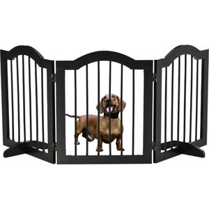 Paws & Claws - Hondenhek Deurhekje - Dog barrier - 154,5 x 61 cm - Opvouwbaar - Zwart