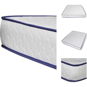 vidaXL Traagschuim Matras - 200 x 180 cm - Dikte 17 cm - Wit polyester - 5 lagen - Matras