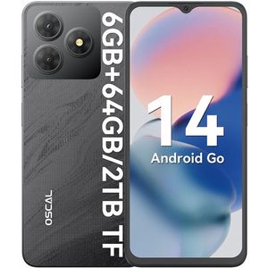 Smartphone Oscal Blackview FLAT 2C 6,56"" 6Go+64Go/SD 2To 5000mAh Android 14 GO Dual SIM - Zwart