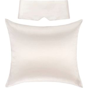 Perfect Sleep Set Ivoor - Kussensloop & Slaapmasker - 60x70cm