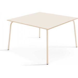 Oviala - Vierkante eettafel van ivoorkleurig staal, 120 cm - Palavas