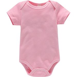 baby jumpsuit korte mouw tas scheet jurkje roze rood(9M)