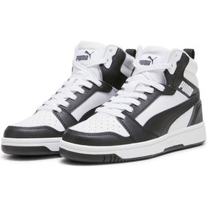 PUMA Puma Rebound V6 Mid Jr Unisex Sneakers - PUMA White-PUMA Black-Shadow Gray