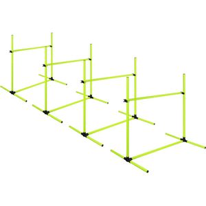 Aufun Honden Agility Training Set, Agility voor de Hond - Honden Training, Groen Hindernissen voor Huisdieren, 4X In Hoogte Verstelbare Horden + Slalom Stokken incl. Draagtas, Professionele Trainingsuitrusting voor Hondenscholen & Thuisgebruik
