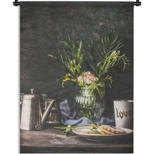 Wandkleed Stillevens Bloemen - Stilleven vintage met bloemen Wandkleed katoen 120x160 cm - Wandtapijt met foto XXL / Groot formaat!