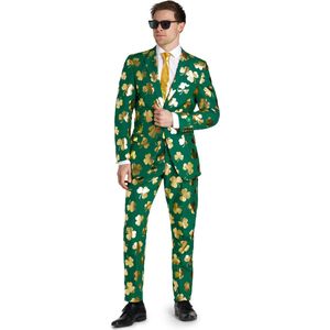 OppoSuits Mr. Clover Clover - St. Patrick's Day Pak - St. Pat's Outfit - Inclusief Pantalon, Blazer en Stropdas - Groen - Maat: EU 54