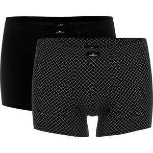 Gotzburg heren boxer normale lengte (2-pack) - zwart geruit - Maat: L