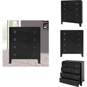 vidaXL Ladekast - Ladekasten - Ladenkast - Ladenkasten - Ladekast industriële stijl 78x40x93 cm metaal zwart