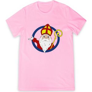 T Shirt Meisjes Jongens - Sinterklaas - Roze - Maat 140