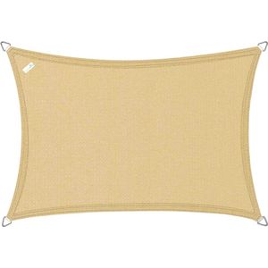 Buitenkado schaduwdoek rechthoek 2x3 m - HDPE/RVS - zand beige