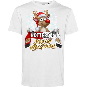 T-shirt kind Rotterdam | Foute Kersttrui Dames Heren | Kerstcadeau | Feyenoord supporter | Wit | maat 140