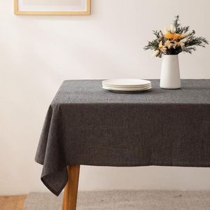 tafelkleed - waterdicht - luxe tafelkleed - waterdicht - luxe donkergrijs tafelkleden linnen - premium kwaliteitlook 100% gewassen katoen - zacht - ademend rechthoekig - groot formaat 140 x 200 cm