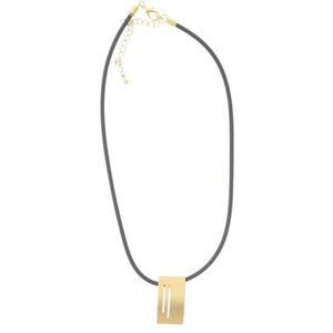 Behave Ketting zwart met hanger goud kleur 41 cm
