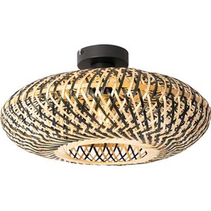 QAZQA Ostrava - Oosterse Plafondlamp - 1 Lichts - 40 cm - Zwart - Woonkamer - Slaapkamer - Keuken