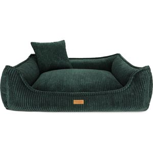 Denzoo Hondenmand Milano | Hondenbed | Hondensofa | Waterafstotend | Afneembare hoes | Orthopedisch Traagschuim | Green | XL (L100xB80xH25cm)