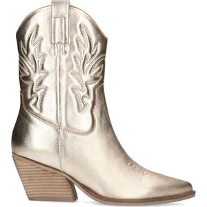 Manfield - Dames - Gouden metallic cowboy laarzen - Maat 39