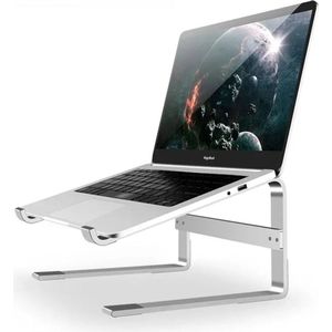 Laptopstandaard - Aluminium Macbook Tafel - Computer verhoger voor bureau - Laptop houder compatibel met 10 tot 18 inch - Zilver