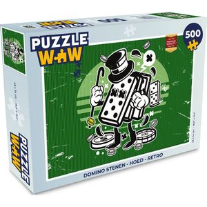 Puzzel Domino stenen - Hoed - Retro - Legpuzzel - Puzzel 500 stukjes