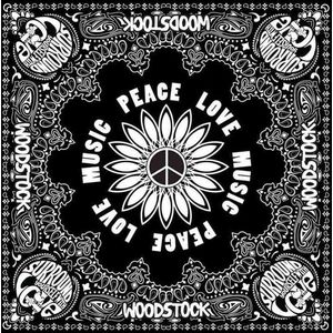 Woodstock - Peach, Love & Music Bandana - Zwart