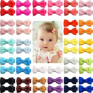 Mini-haarspelden met strik voor baby's, 5,1 cm, volledig bedekt met band, antislip, voor baby's, peuters, 50 stuks