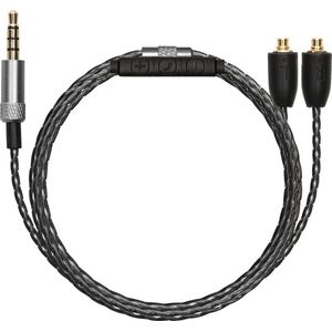 kwmobile koptelefoonkabel geschikt voor Shure SE215 / SE315 / SE425 / SE535 / SE846 / UE900 - Reservekabel 120 cm - Met microfoon en volumeregelaar - 3,5 mm aansluiting