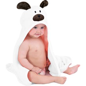 Mooiys Multifunctionele Baby Fleece deken met capuchon – Wikkeldeken – Deken 75x100 cm – Konijn - Bruin