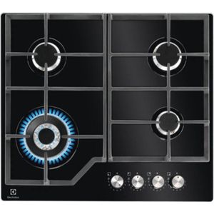 Electrolux KGG64362K, Zwart, Ingebouwd, 60 cm, Gaskookplaat, Glas, 4 zone(s)