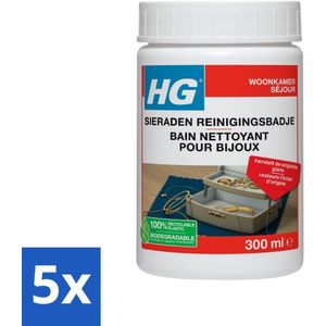 HG - Sieraden Reinigingsbadje - Glansherstellend - 300 ml - Bulkverpakking - 5 stuks