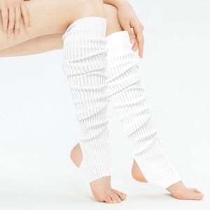 Women's Leg Warmers 80s Style Ribbed Knit Long Socks for Party Sports Trendy Accessories for Yoga White White L
