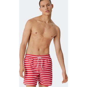 SCHIESSER Submerged heren badkleding - zwembroek geweven stof rood-wit gestreept - Maat: L